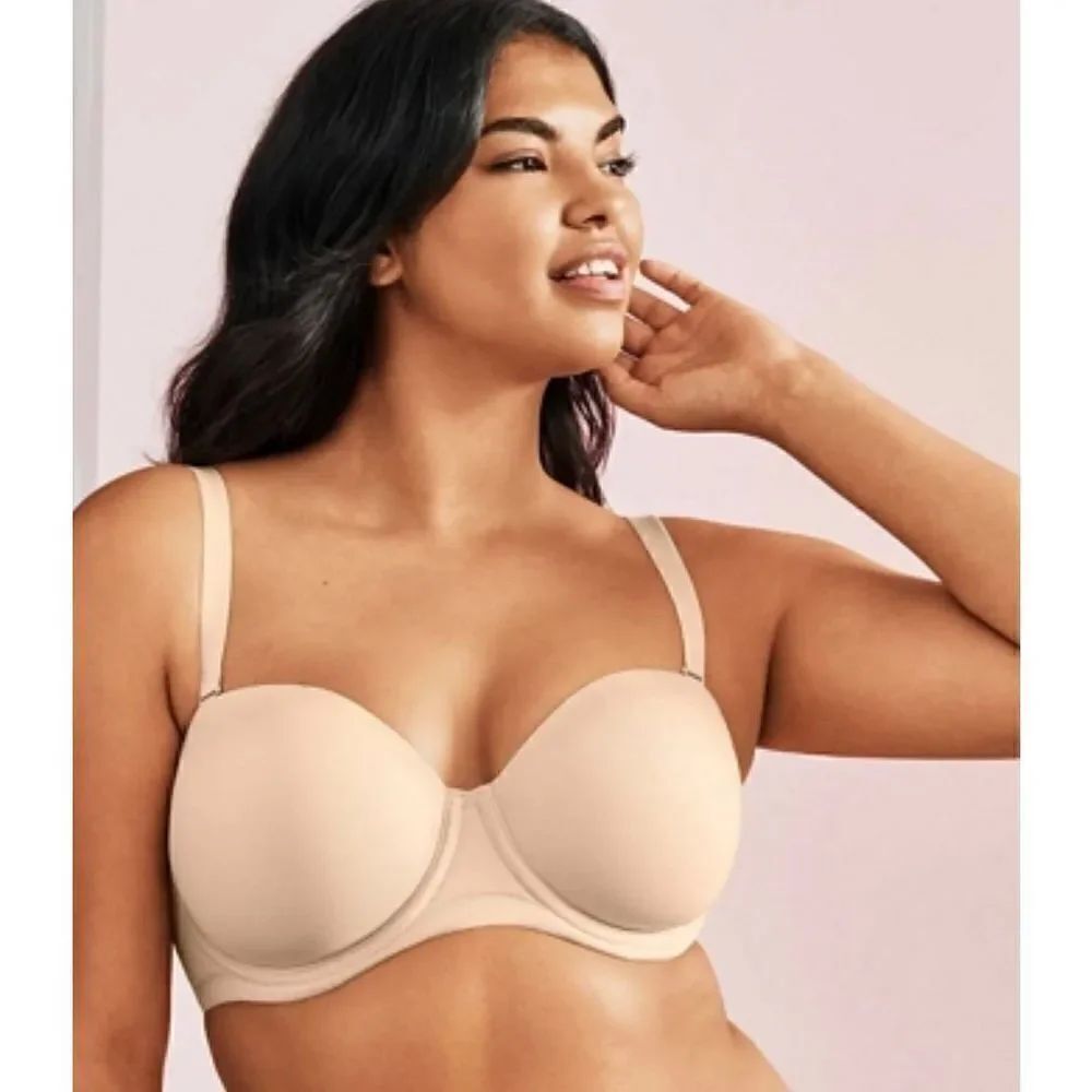 Wacoal NWT Red Carpet Underwire Strapless Bra Full Figure Size 36DDD Natural Nud